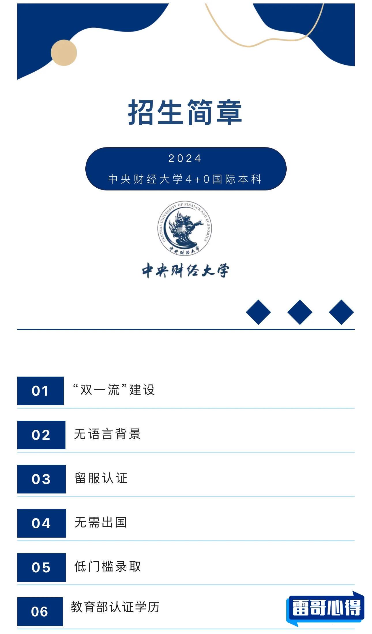 2024中央财经大学中外合作办学招生简章